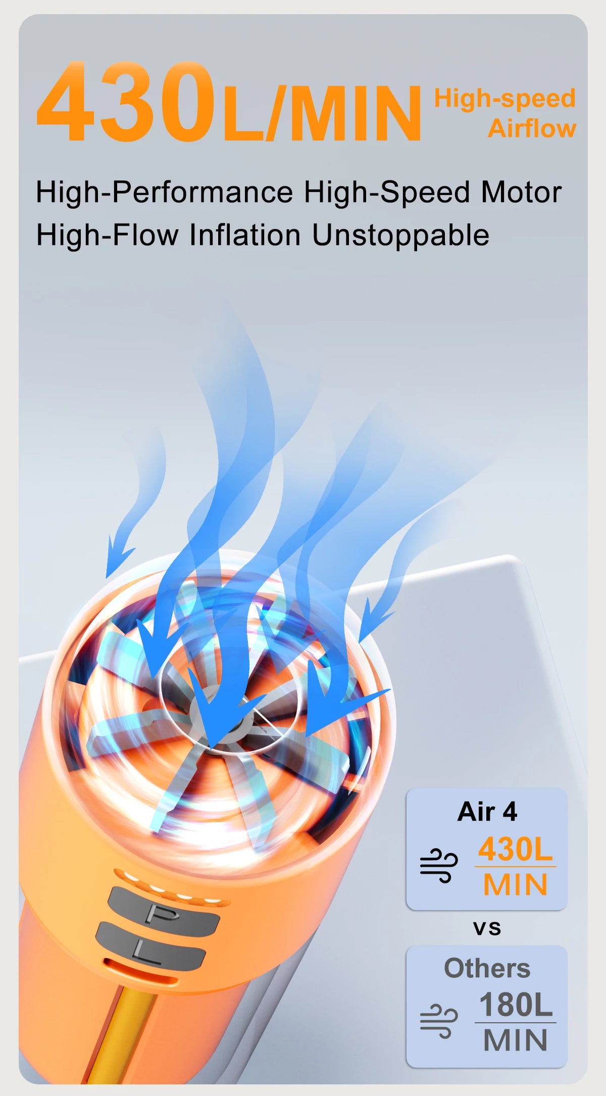 AirGo™ Portable Air Pump & Travel Light