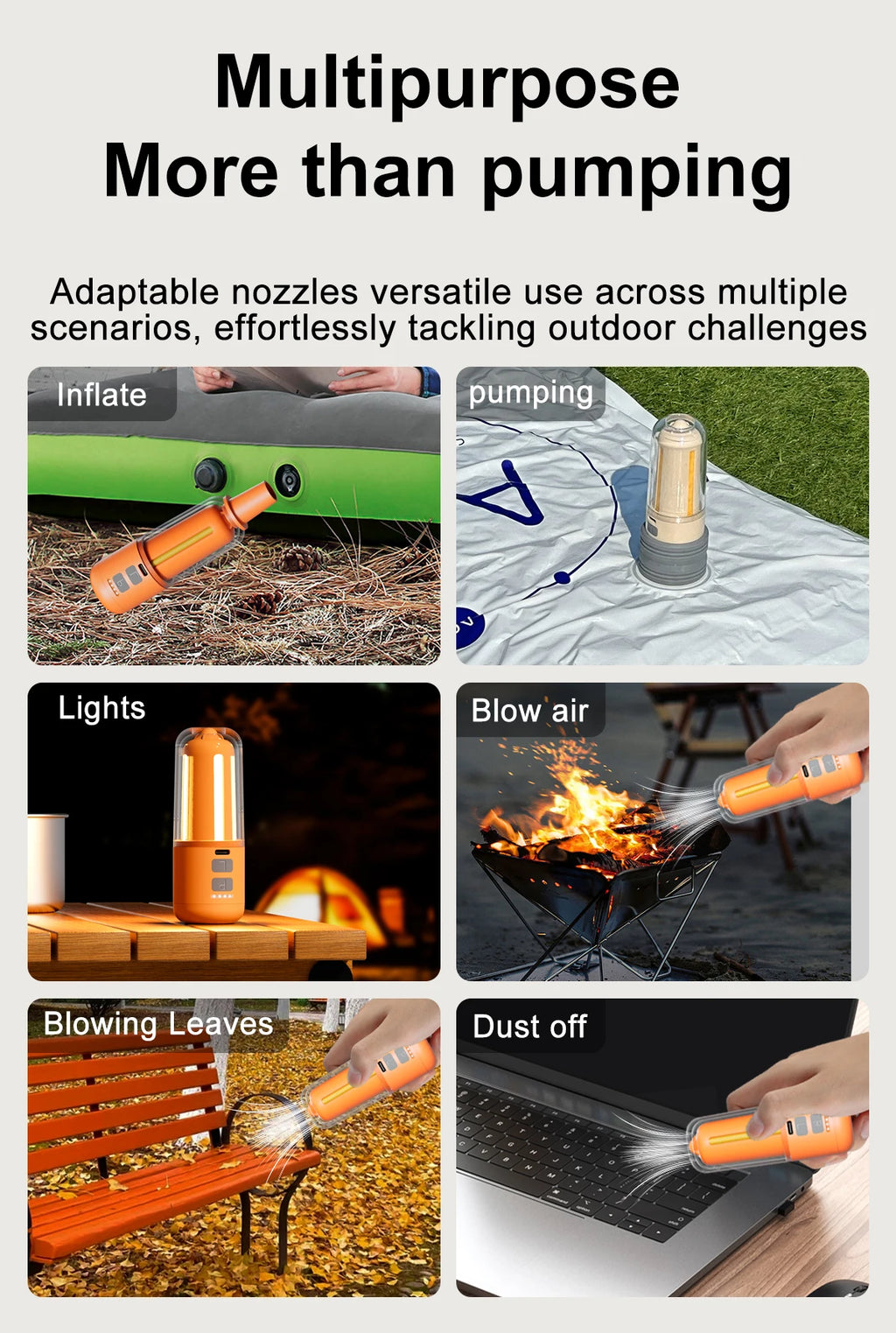 AirGo™ Portable Air Pump & Travel Light