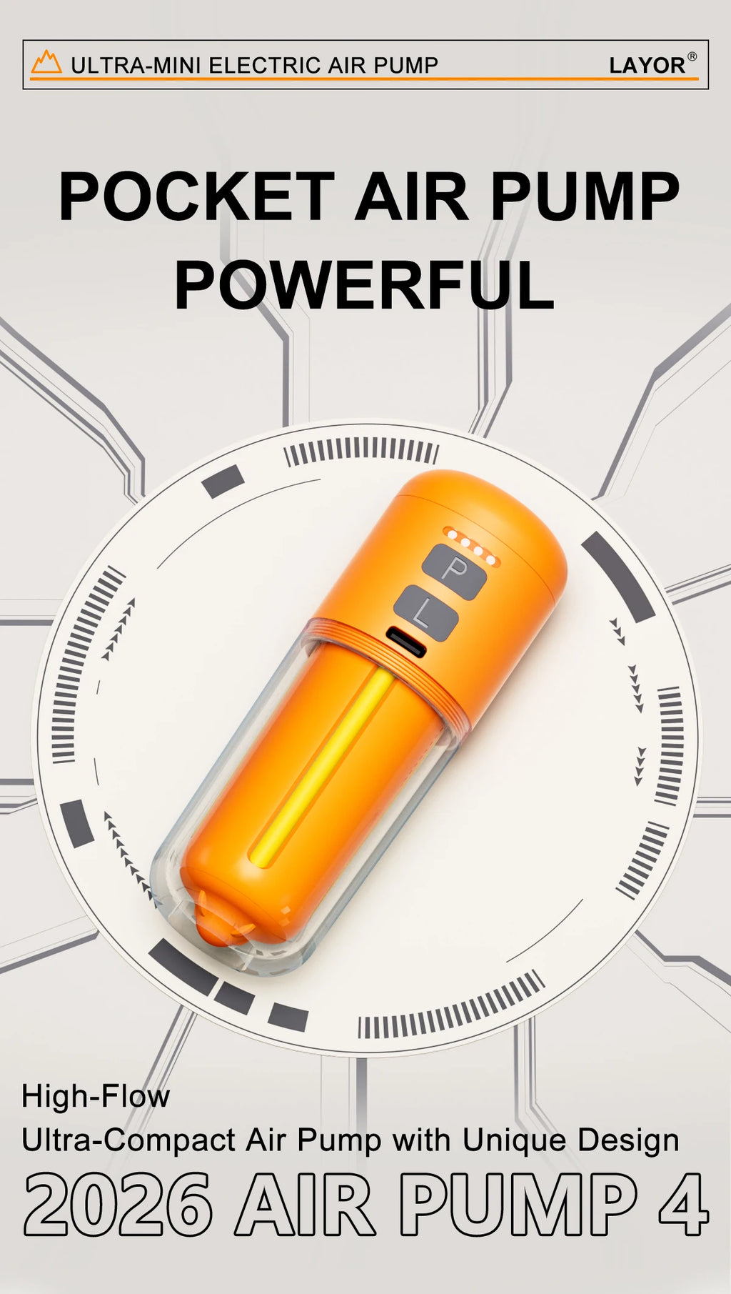 AirGo™ Portable Air Pump & Travel Light
