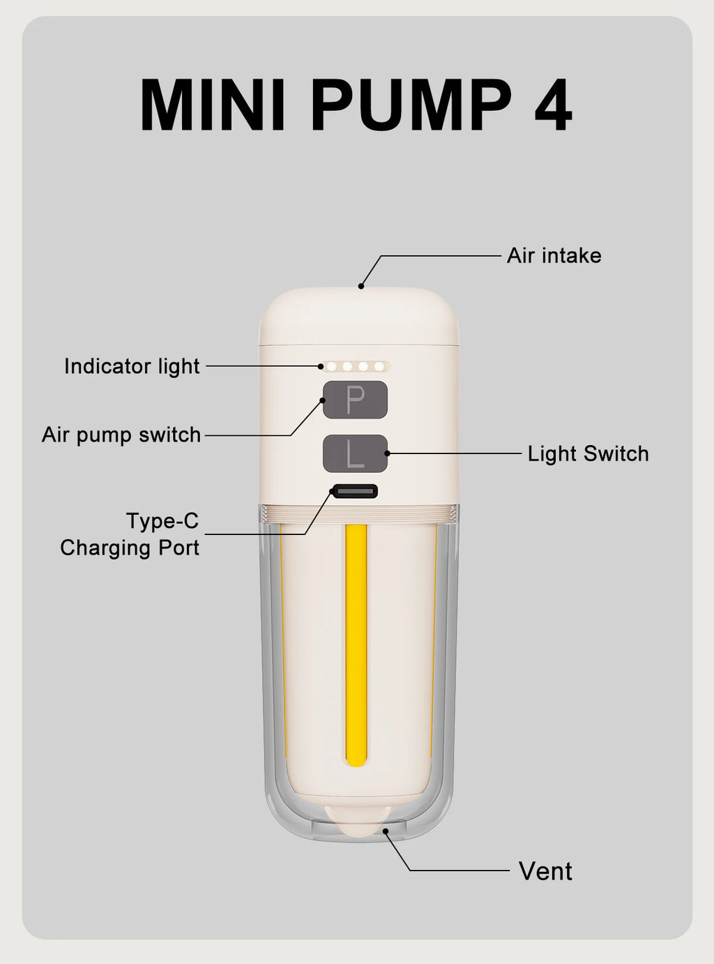 AirGo™ Portable Air Pump & Travel Light