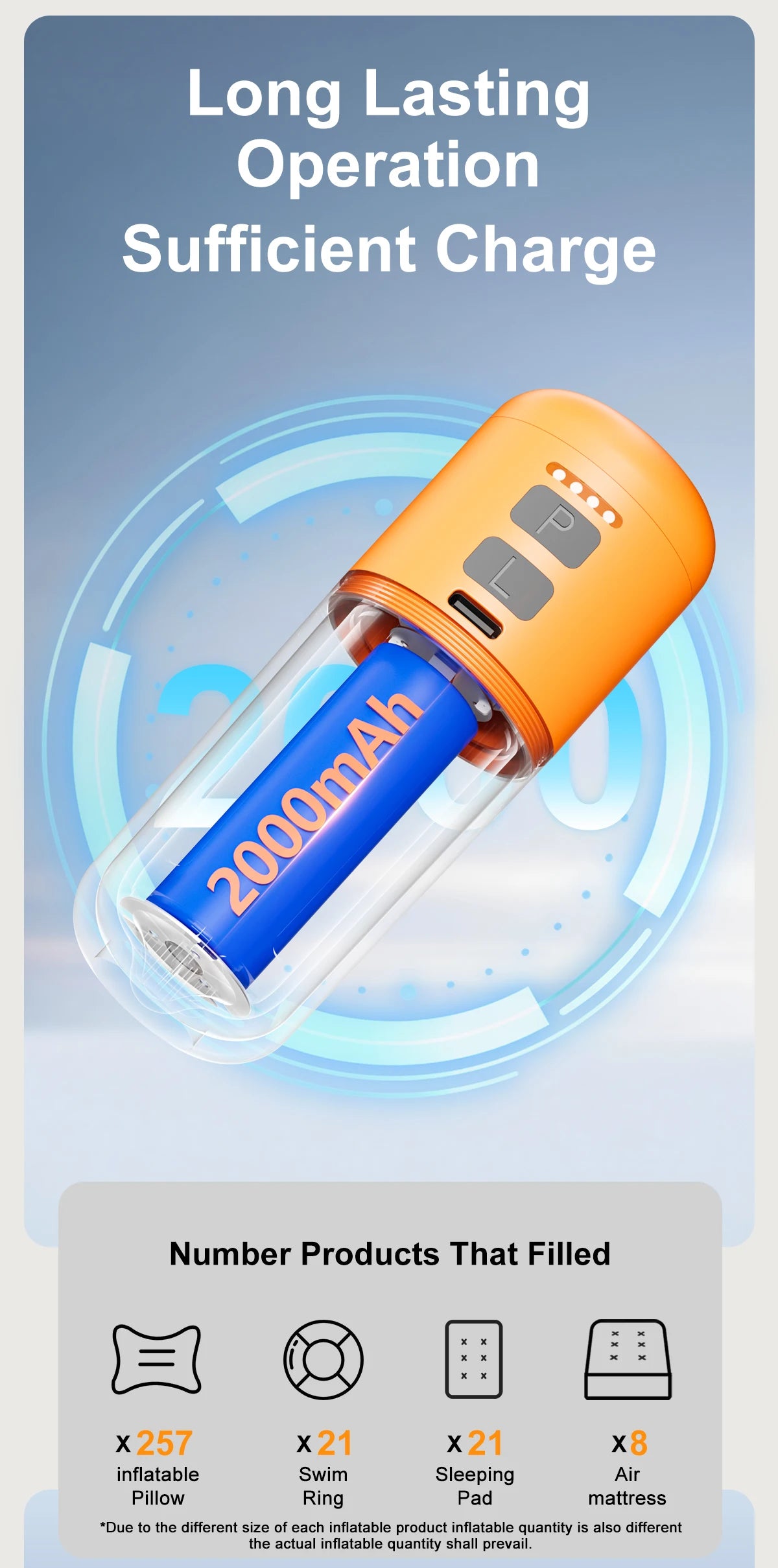 AirGo™ Portable Air Pump & Travel Light